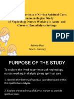 The Lived Experience of Giving Spiritual Care: A Phenomenological Study of Nephrology Nurses Working in Acute and Chronic Hemodialysis Settings