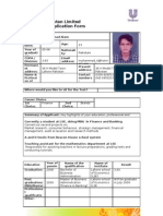Unilever Pakistan Limited Internship Application Form: Page 1 of 4