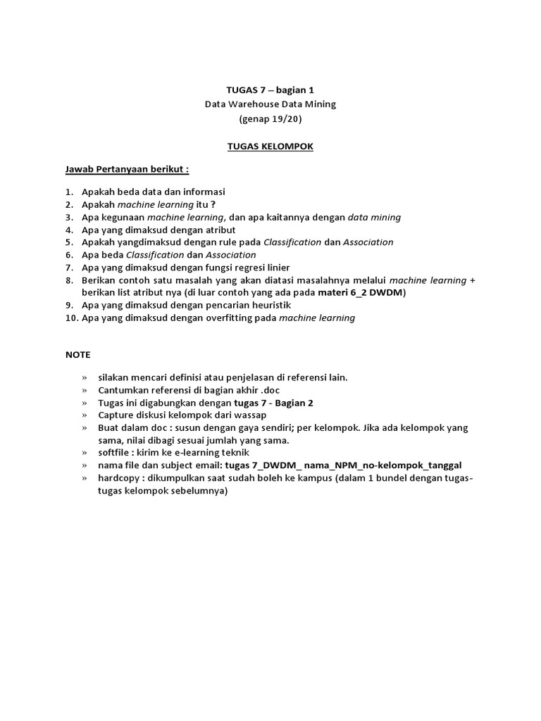 Tugas Kelompok Data Mining & Machine Learning | PDF