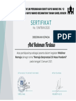 SERTIFIKAT PESERTA WEBINAR REMAJA Abd Rahman Firdaus