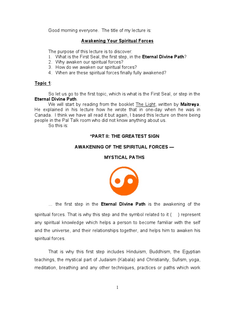 Awaken Your Spiritual Forces | PDF | Spirituality | Meditation