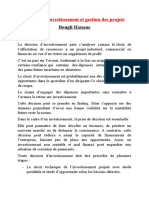 Décision D'investissement Et Gestion Des Projets: Bougli Hanane