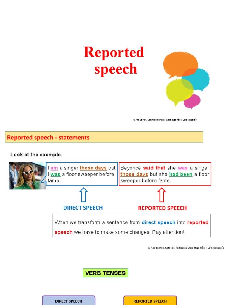 Reported Speech (With Answer Key) | PDF | Linguistics | Syntax
