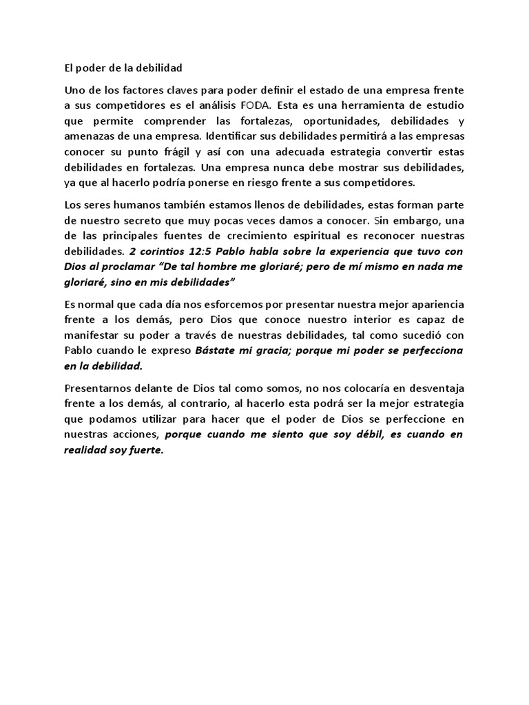 Fortalezas y debilidades en el crecimiento | PDF