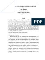 Syntactical Analysis of Newspaper Headlines by Fitri Maharani English Department Faculty of Letters and Culture Udayana University