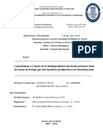 Contribution À L'étude de La Biodégradation Des Hydrocarbures Dans Les Boues de Forage Par Des Bactéries Productrices de Biosurfactants