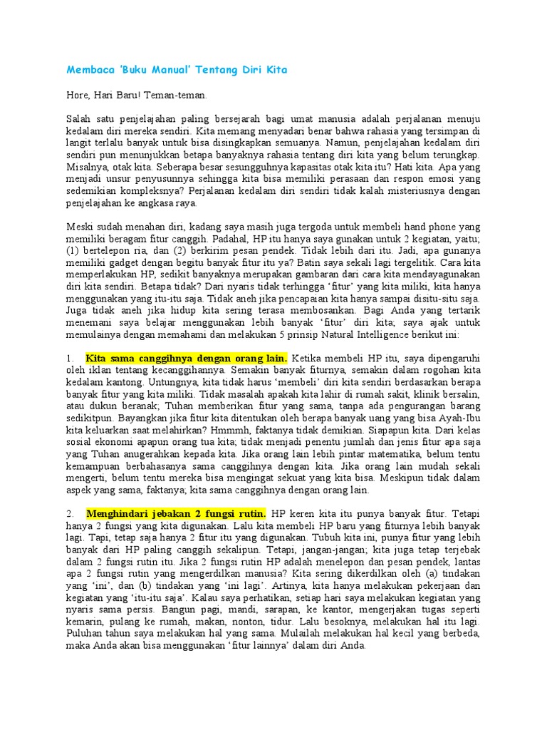 Membaca Buku Manual Diri Sendiri Pdf