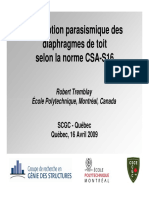 Conception parasismique des diaphragmes de toit selon la norme CSA-S16