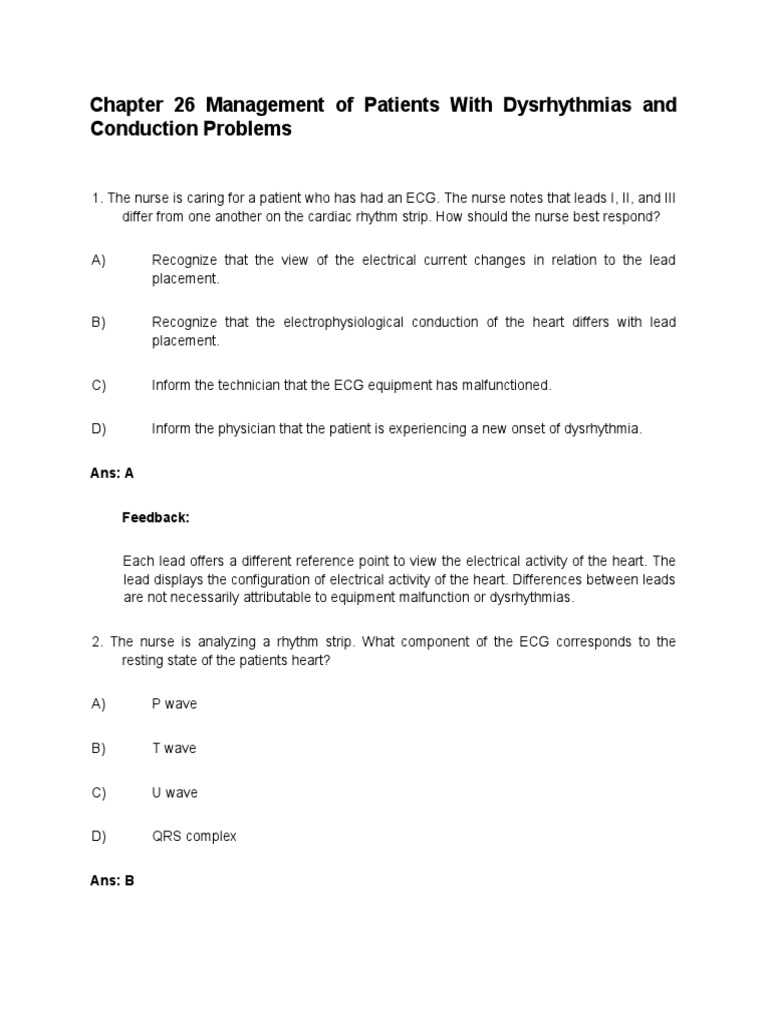 Chapter 26 Management of Patients With Dysrhythmias and Conduction ...