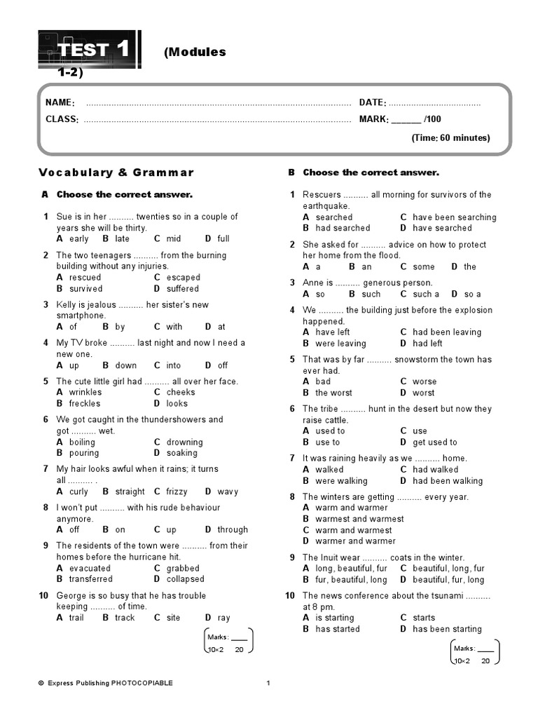 On Screen B1 Test Booklet Pdf