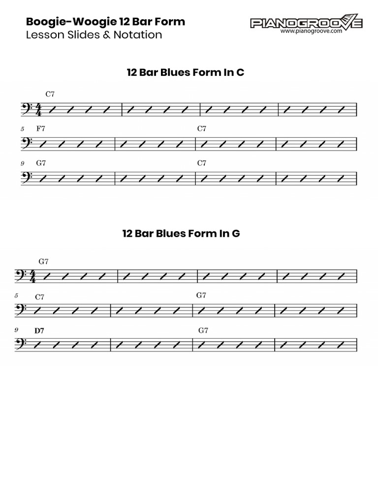 Lesson Slides & Notation: Boogie-Woogie 12 Bar Form | PDF