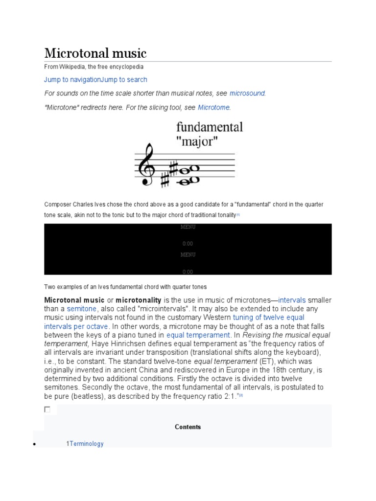 Microtonal Music: Jump To Navigationjump To Search | PDF | Interval ...
