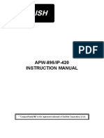 Apw-895/Ip-420 Instruction Manual: "Compactflash (TM) " Is The Registered Trademark of Sandisk Corporation, U.S.A