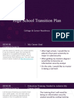 Kiersten Huff Senior Consultancy High School Transition Plan