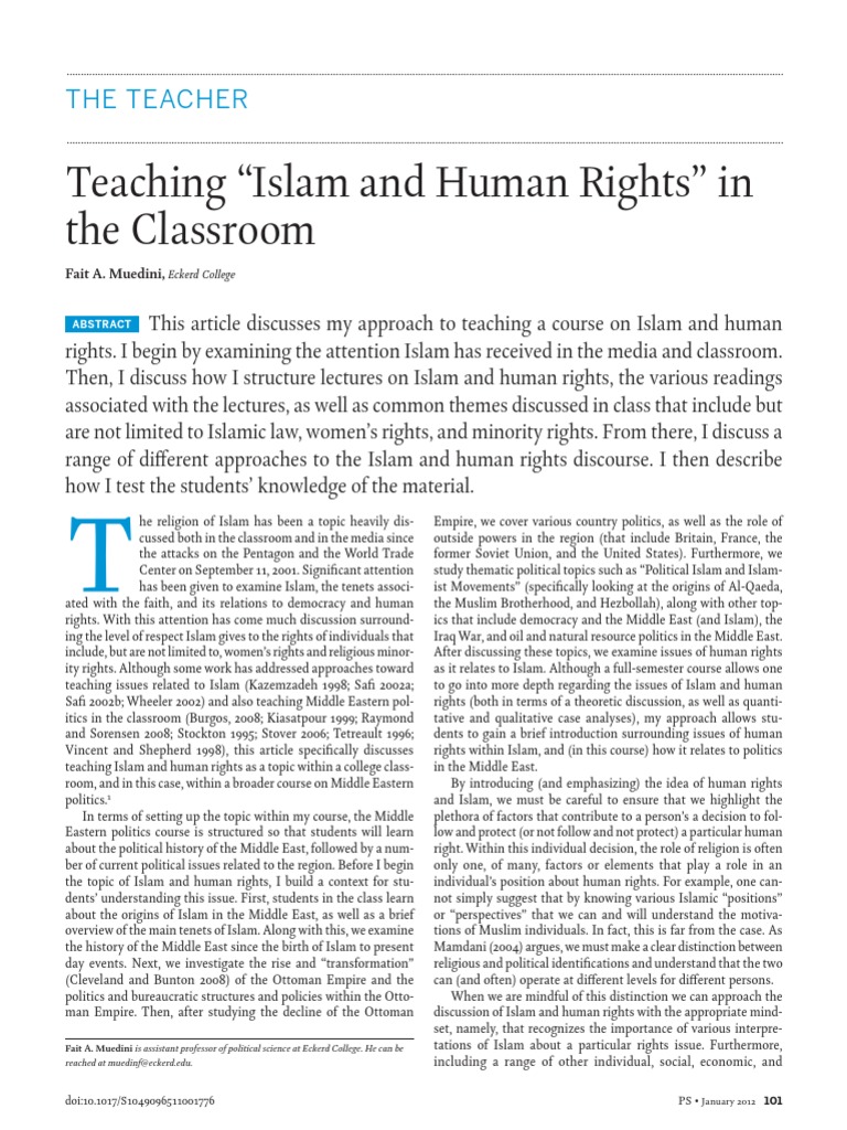 Teaching Islam and Human Rights | PDF | Sharia | Muhammad
