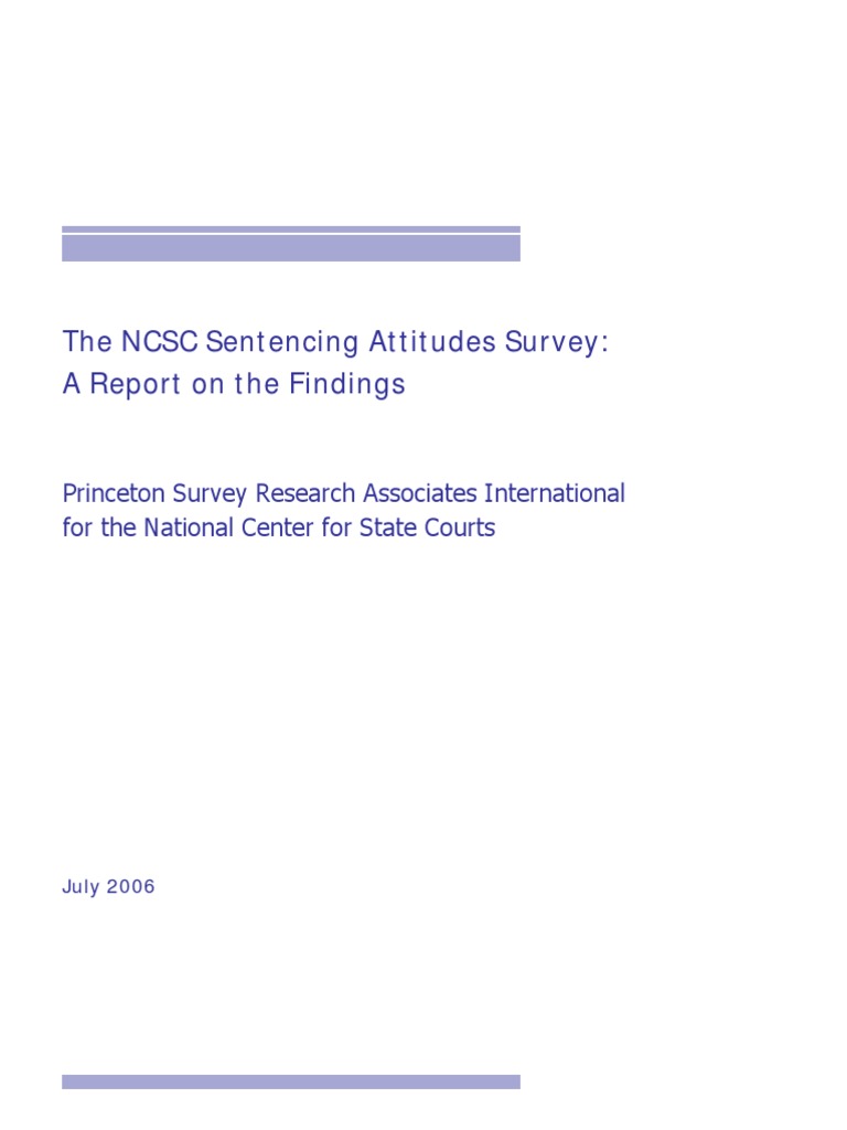 NCSC SentencingSurvey Report Final060720 | PDF | Prison | Crime & Violence