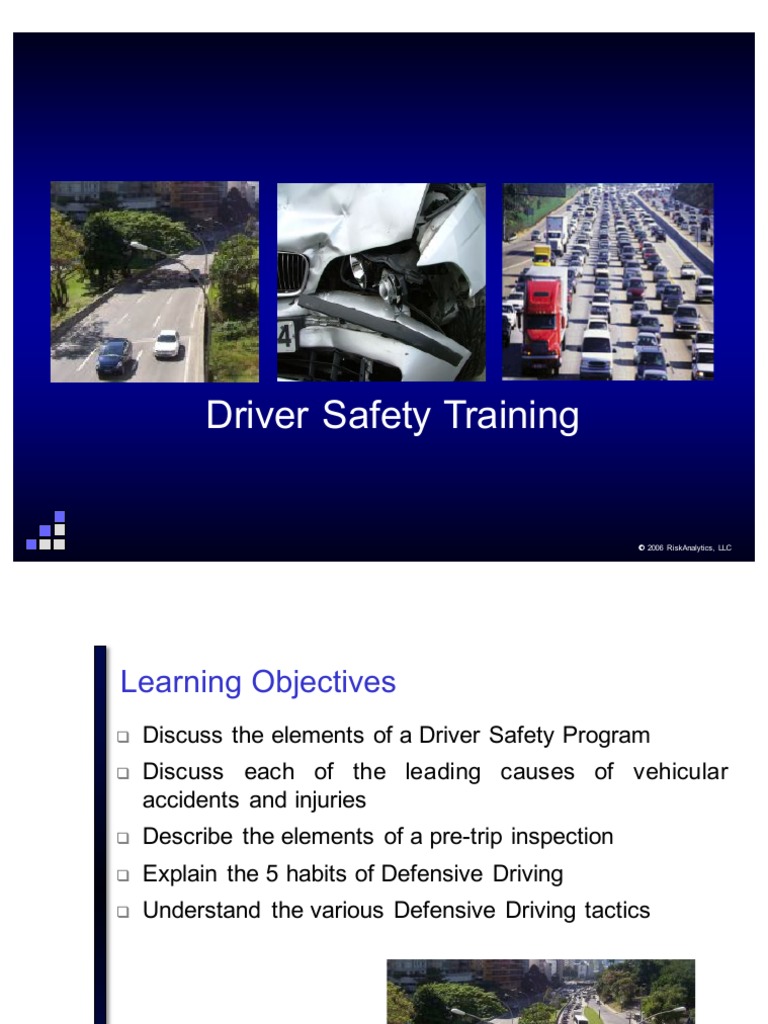 Driver Safety Training PDF Traffic Collision Seat Belt