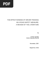 The Effectiveness of Driver Training As A Road Safety Measure A Review of The Literature