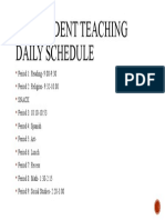 Pre - Student Teaching Schedule