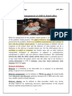 Behavior Management of Child in Dental Office: Pedodontics