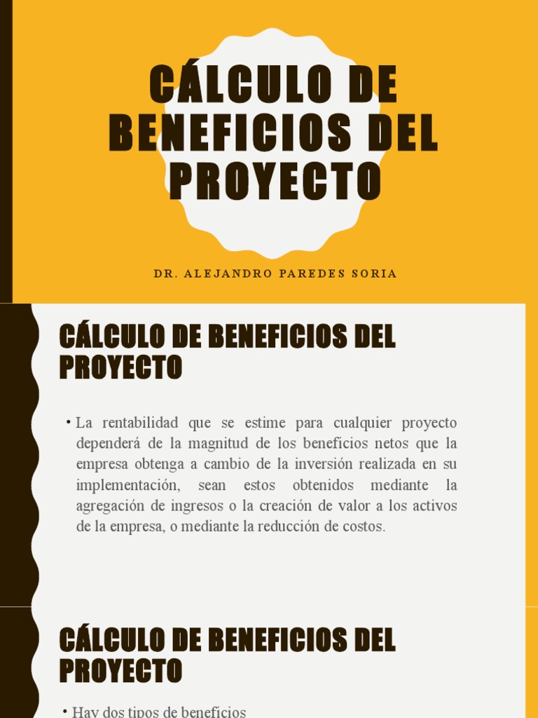 Grupo 5-Calculo de Beneficios Del Proyecto | PDF | Beneficio (economía ...
