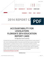 2014 Report Card: Accountability For Legislators Florida'S 2014 Education Report Card