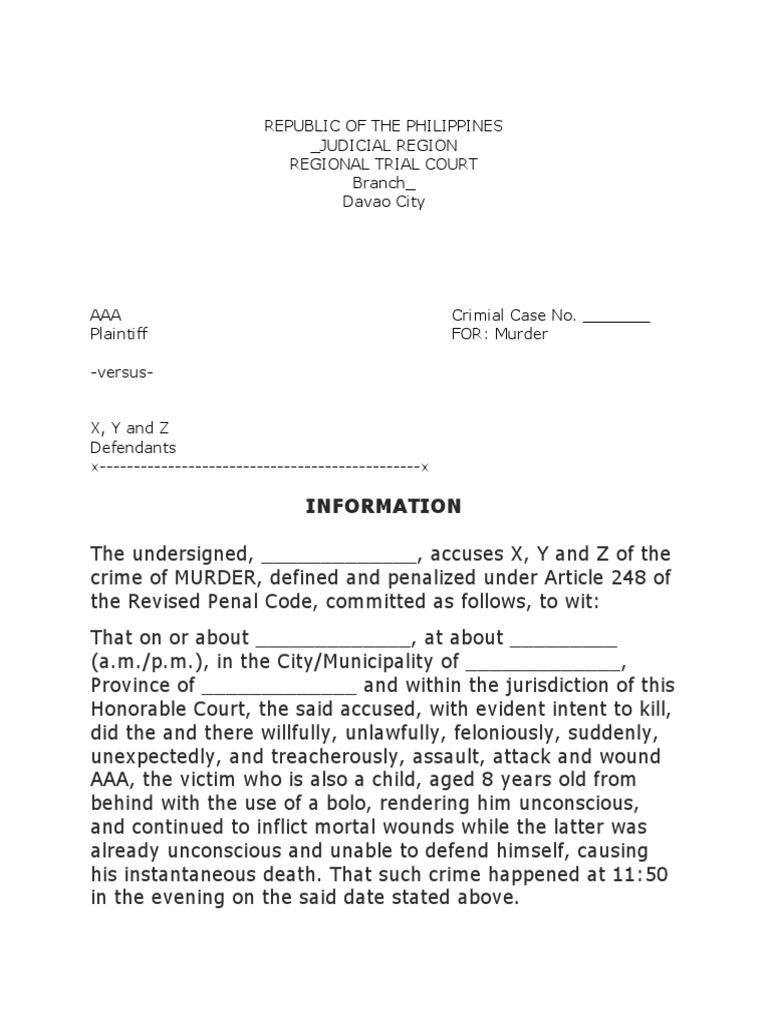Republic of The Philippines - Judicial Region Regional Trial Court ...