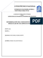 Determinación del coeficiente de difusión molecular