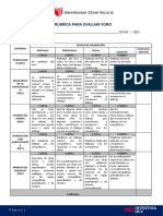 Rúbrica para Evaluar Foro