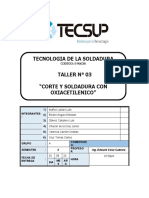 Taller 2 Tecnologia de La Soldadura CORTE Y SOLDADURA CON OXIACETILENICO