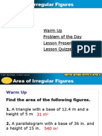 Warm Up Lesson Presentation Problem of The Day Lesson Quizzes