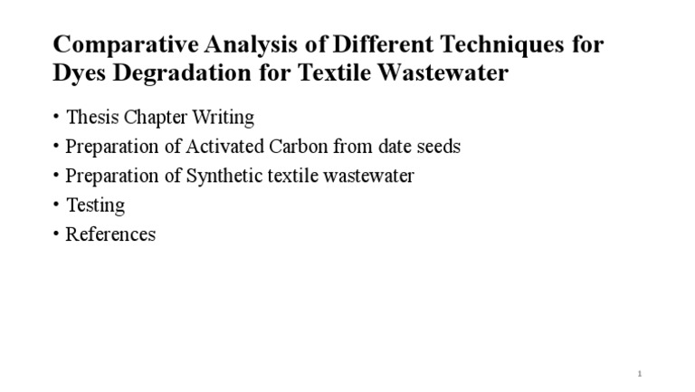 Comparative Analysis of Different Techniques For Dyes Degradation | PDF
