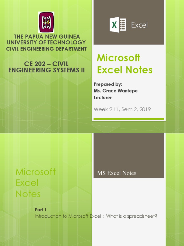 Microsoft Excel Notes for Civil Engineering | PDF | Microsoft Excel ...