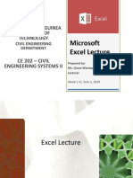 Week 2 L1 - Excel Lecture - Introducing Excel
