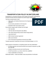 Swiss transportation policy focuses on quality infrastructure