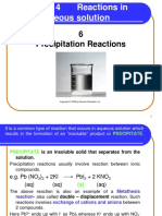 6 Precipitation Reactions: Chapter 4 Reactions in Aqueous Solution