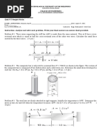 Mechanics of Deformable Bodies Quiz # 2 Simple Strain