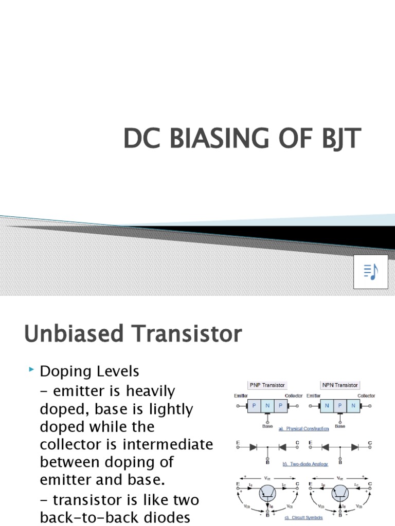 DC Biasing of BJT With Narration PDF