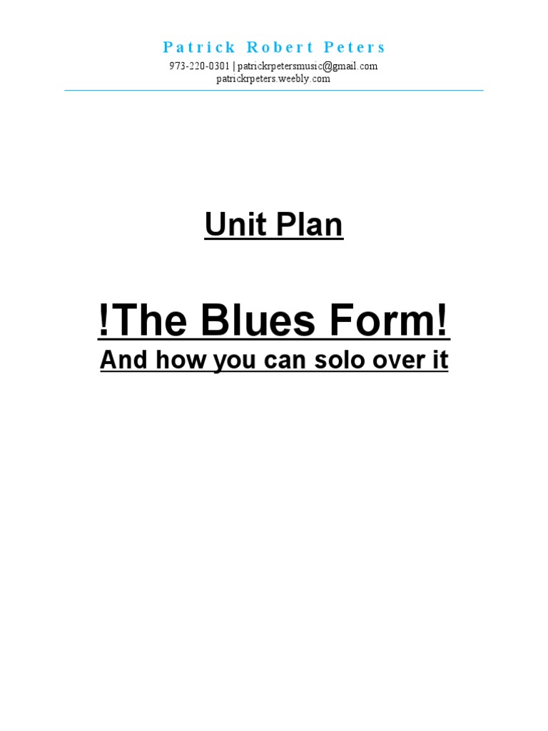 Unit Plan - The Blues Form Ms | PDF | Chord (Music) | Scale (Music)
