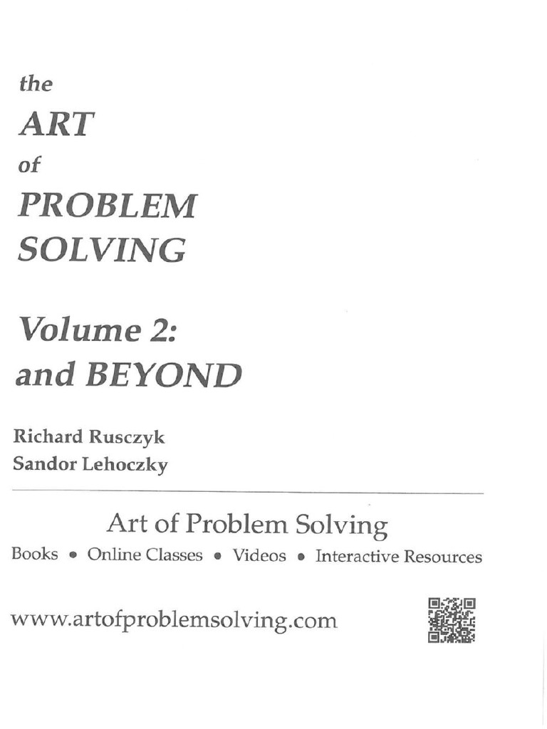The Art of Problem Solving Volume 2 and Beyond by Richard Rusczyk