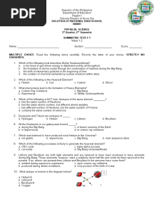 Summative Test 1 - Physical Science