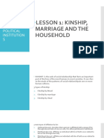 Cultural, Social and Political Institution S: Lesson 1: Kinship, Marriage and The Household