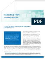Reporting Alert: COVID-19: MD&A Disclosures in Volatile and Uncertain Times