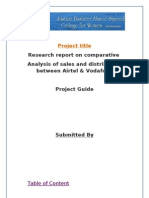 Research Report On Comparative Analysis of Sales and Distribution Between Airtel & Vodafone