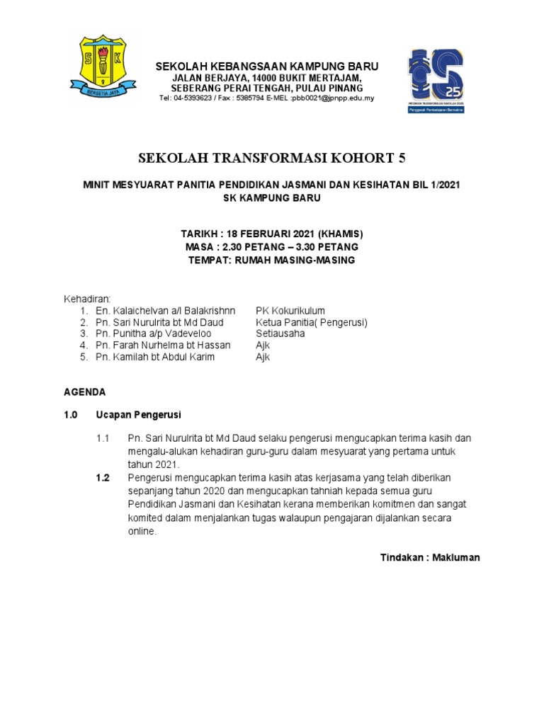 Minit Pj Kali 1 2021 Pdf