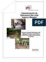 Caracterización Subcuenca San José Ingenio