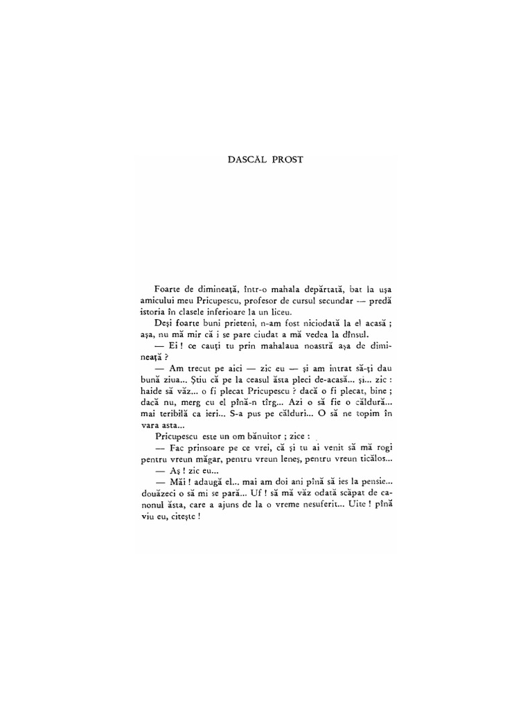 I.L. Caragiale - Dascal Prost | PDF