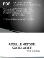 Regulile Metodei Sociologice