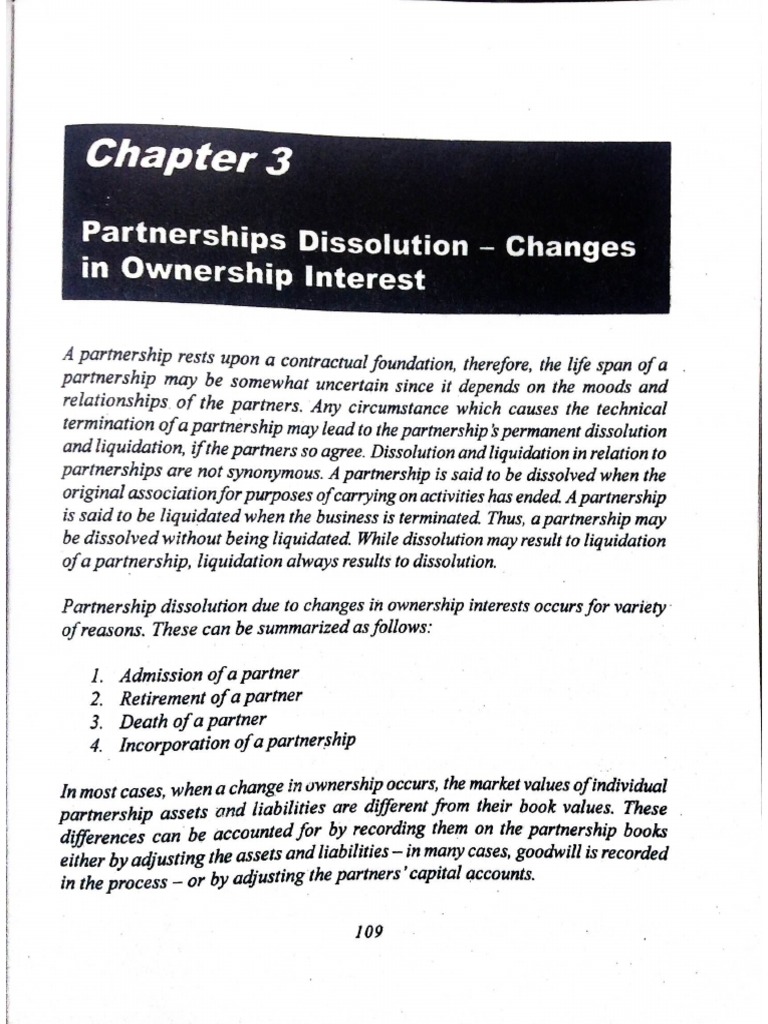 Chapter 3 - Partnership Dissolution - Changes in Ownership Interest | PDF