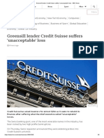 Greensill Lender Credit Suisse Suffers 'Unacceptable' Loss - BBC News